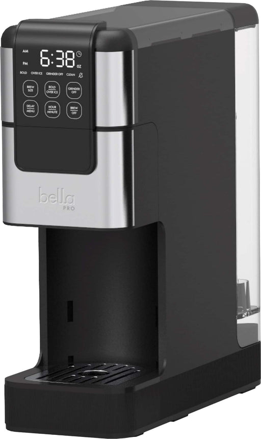 bella PRO - Perfect Grind Programmable Single-Serve Coffee Maker with Integrated Burr Grinder - Stainless Steel