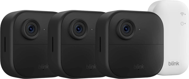 Blink - Outdoor 4  Wireless smart security camera two-year battery life 1080p HD. Sync Module Core included  3 Cameras - Black