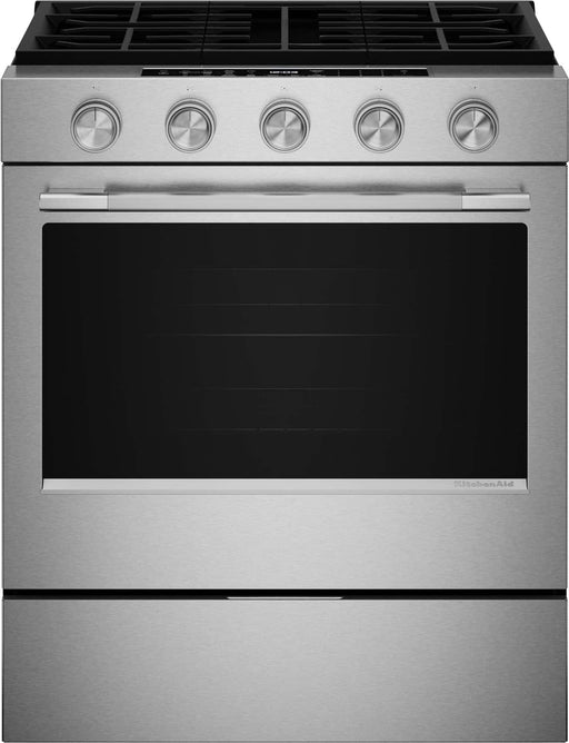KitchenAid - 5.0 Cu. Ft. Slide-in Gas Range with Convection Cooking Modes - Stainless Steel