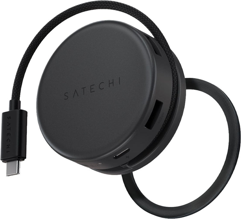 Satechi - OntheGo 7-in-1 USB-C Hub 100W PD HDMI 4K/60Hz Ethernet SD/microSD for Mac  Windows - Space Black