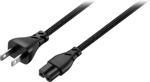Rocketfish - 8 ft. Polarized Braided Power Cord - Black