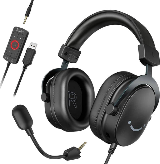 FIFINE - Gaming USB Headset with 7.1 Surround Sound for PS5/Xbox/Switch AmpliGame H9 - Black