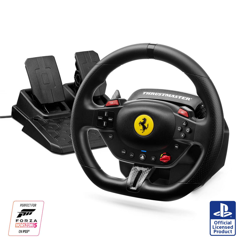 Thrustmaster - T98 Ferrari 296 GTB Racing Wheel  Pedal Set for Playstation 4 Playstation 5 Windows - Black