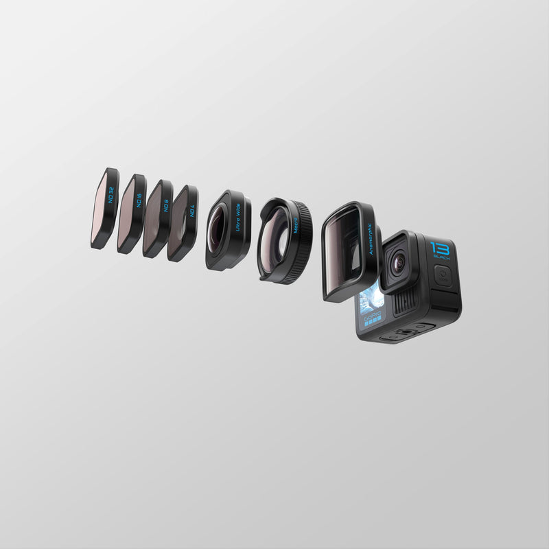 GoPro - HB-Series Lens Collection - Macro Ultra-Wide Anamorphic and 4-Pack ND Lens Mod - For HERO13 Black Action Camera - Black