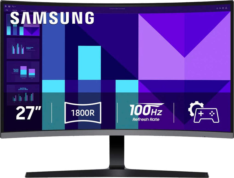 Samsung - 27" S39GD Series Curved FHD 100Hz Monitor with Built-in Speakers (HDMI D-Sub) - Black
