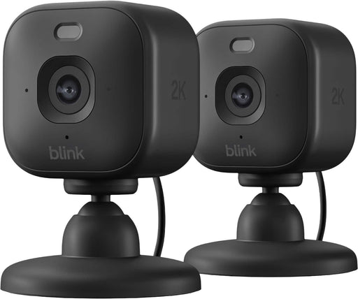 Blink - Mini 2K+ Compact plug-in security camera 2K video resolution color night vision enhanced audio - 2 Cam - Black