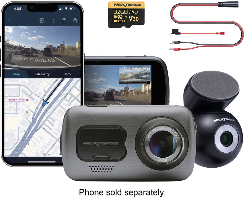 Nextbase - 4K 622GW Dual Channel Front  Rear Cam with 32GB SD GPS WiFi Bluetooth  Night Vision Image Stabilization SOS - Black