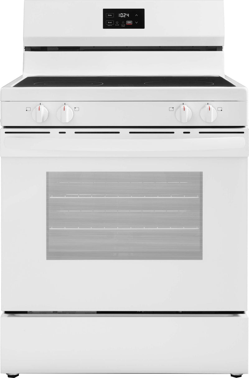 Insignia - 5.3 Cu. Ft. Freestanding Electric Range with Dual-Size Burner and Storage Drawer - White