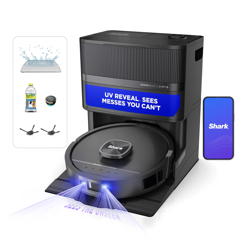 Shark - PowerDetect UV Reveal 2-In-1 Vac  Mop - Black