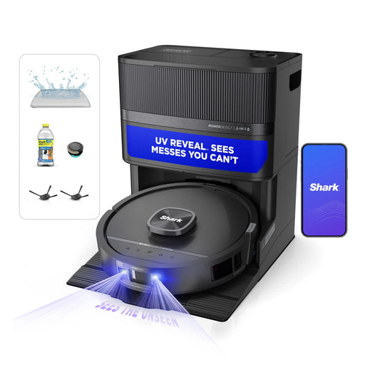 Shark - PowerDetect UV Reveal 2-In-1 Vac  Mop - Black