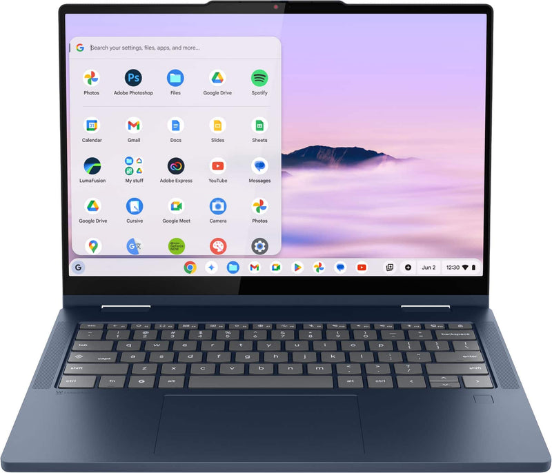 Lenovo - Chromebook Plus 2-in-1 14" Full HD Touchscreen Laptop - Intel Core 3 Processor N355 2025 - 8GB Memory - 128GB UFS - Cosmic Blue