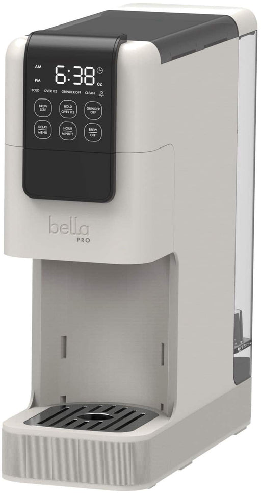 bella PRO - Perfect Grind Programmable Single-Serve Coffee Maker with Integrated Burr Grinder - Oatmilk