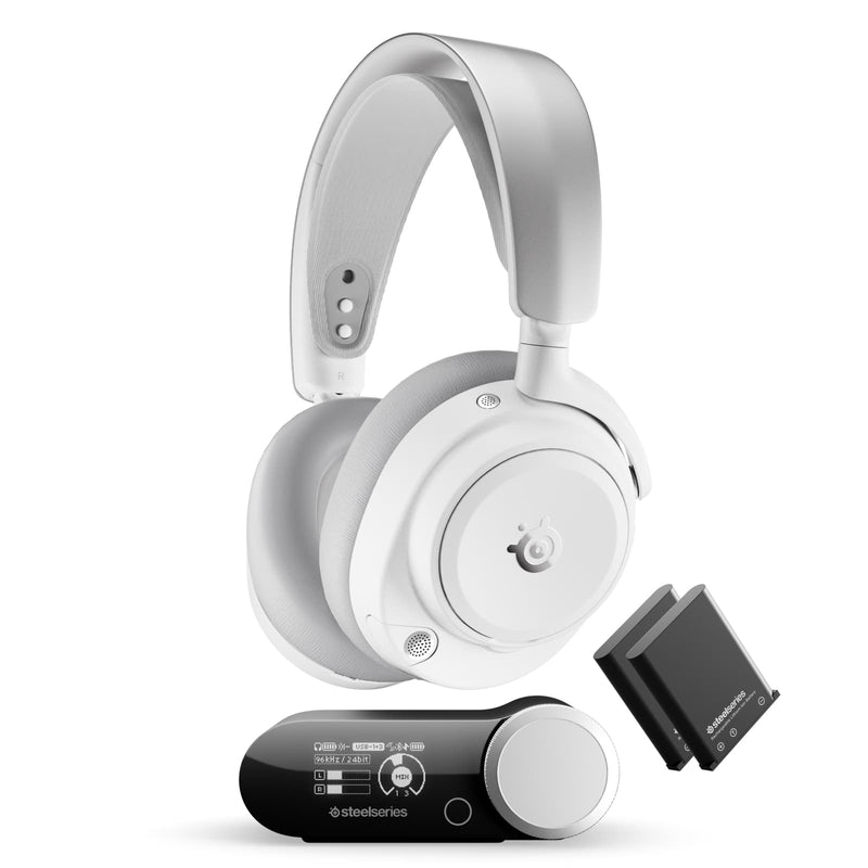 SteelSeries - Arctis Nova Pro Omni 2.4 GHz Wireless Over-The-Ear Gaming Headset for PS5/PS4 Xbox One Xbox X/S Switch/Switch 2 PC - White