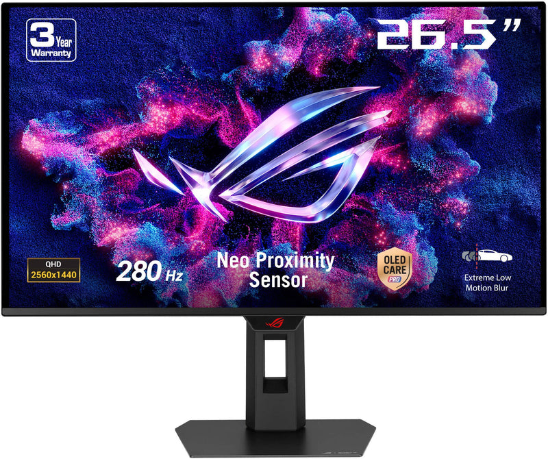 ASUS - ROG Strix 27" 2K OLED 280Hz 0.03ms Gaming Monitor with G-SYNC/FreeSync Premium Pro and HDR (DisplayPort HDMI) - Black