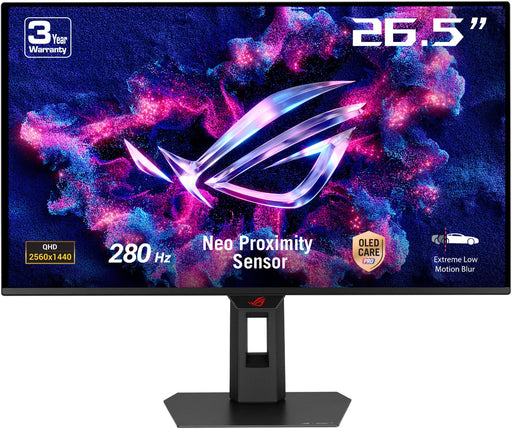 ASUS - ROG Strix 27" 2K OLED 280Hz 0.03ms Gaming Monitor with G-SYNC/FreeSync Premium Pro and HDR (DisplayPort HDMI) - Black