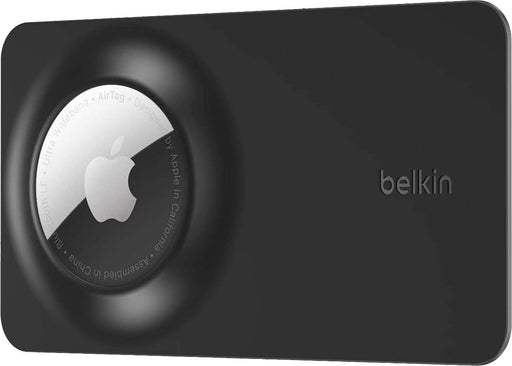 Belkin - Secure Wallet Insert for Apple AirTag Ultra Slim Flexible Credit Card Size for Purse Handbag Pocket Backpack - Black