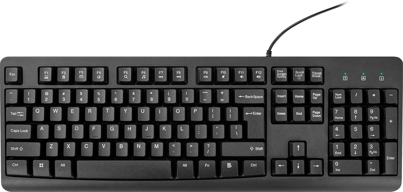 Best Buy essentials - Full-size Wired Membrane Keyboard - Black