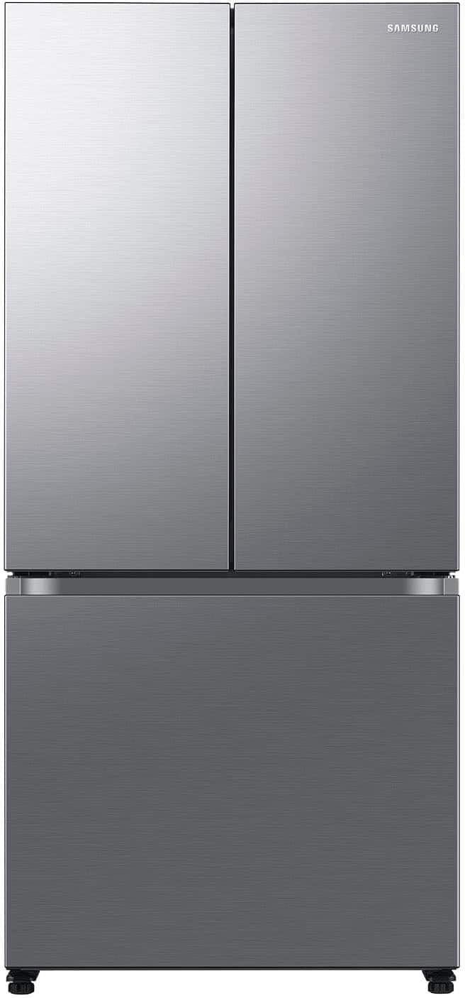 Samsung - 17.5 cu. ft. 3-Door French Door Counter Depth Smart Refrigerator with Twin Cooling Plus - Stainless Steel