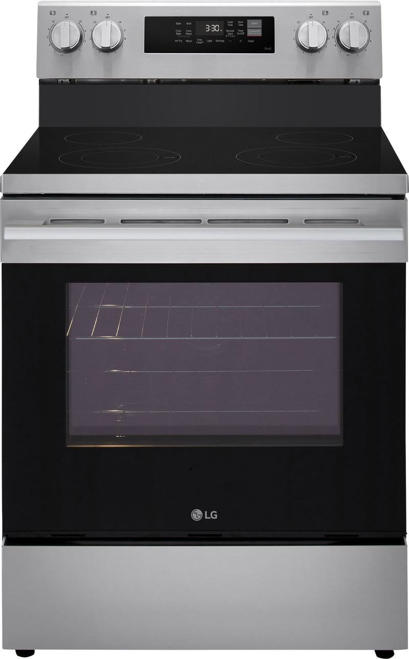 LG - 6.3 Cu. Ft. Freestanding Electric Convection Smart Range with Air Fry and WideView Window - Stainless Steel