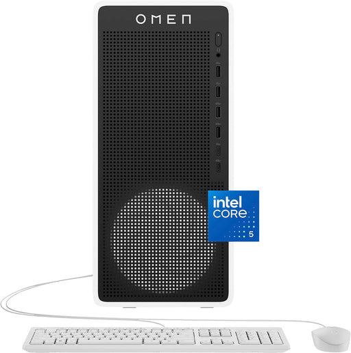 HP OMEN - 16L Gaming Desktop - Intel Core i5-14400F - 16GB DDR5 Memory - NVIDIA GeForce RTX 5060 Ti 8GB GDDR7 - 1TB SSD - Panda Metal