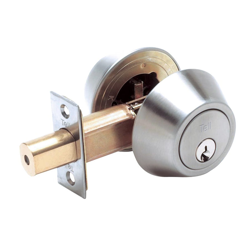 Tell Manufacturing DB2000 Deadbolt Satin Stainless Steel Double Cylinder Deadbolt