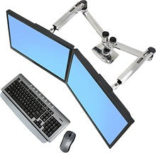 Ergotron - LX Dual Side-by-Side Arm Mount - Black