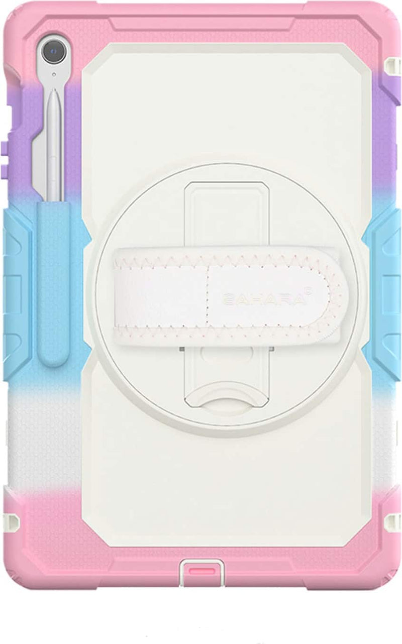 SaharaCase - Raider Series Heavy Duty Case with Hand Strap for Samsung Galaxy Tab S10 FE+ - Sunset Sorbet
