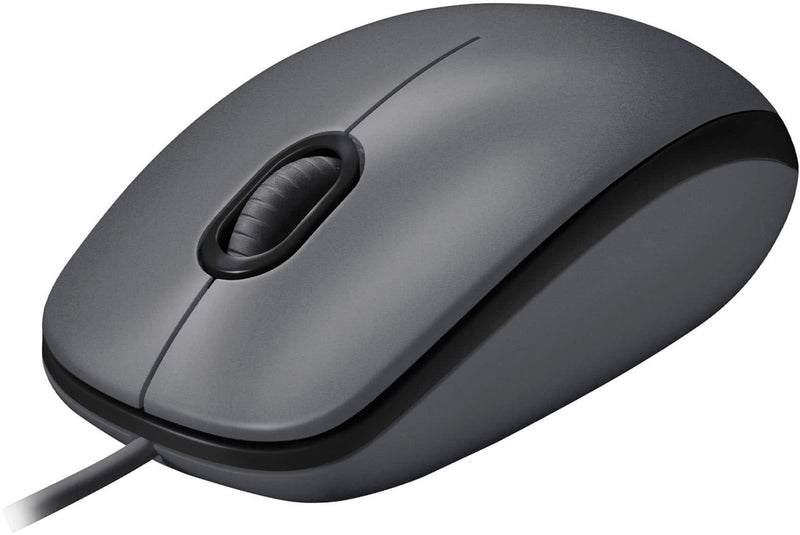 Logitech - M100 Wired Optical Ambidextrous PC Mouse with 1000 DPI Optical Tracking - Wired - Gray