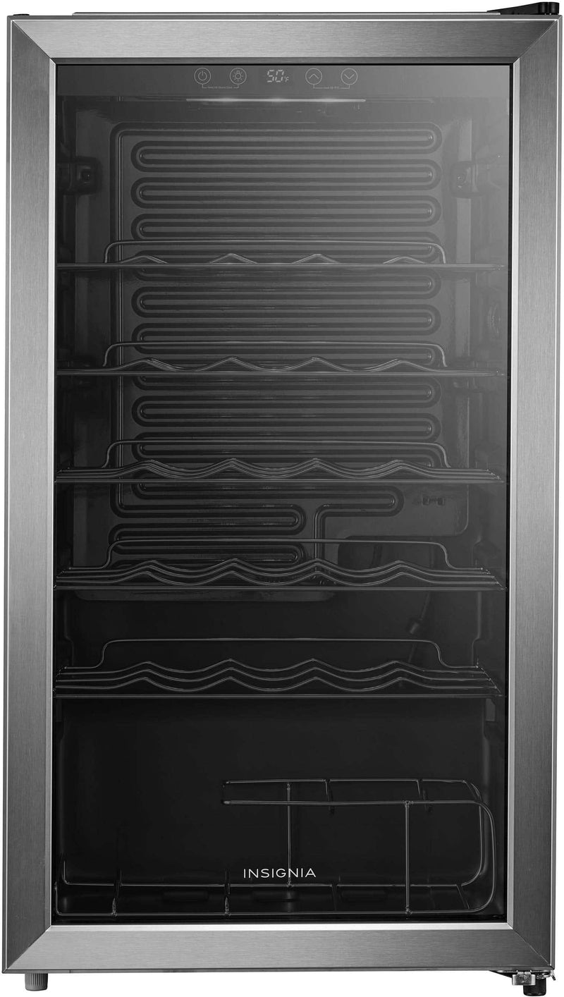 Insignia - 29 Bottle Wine Cooler with ENERGY STAR Certification - Stainless Steel Look