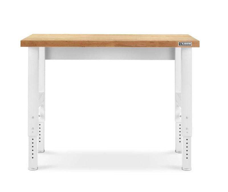 Gladiator Adjustable Height 52.4-in L x 25-in D Hammered White Wood Adjustable Height Work Bench