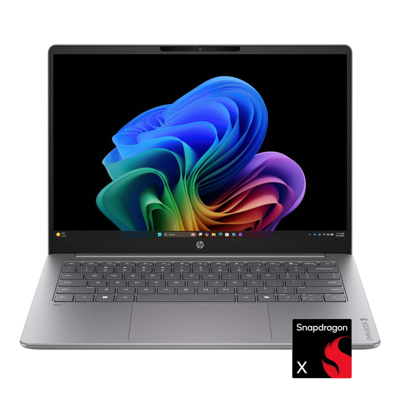 HP - OmniBook 3 - 14" 2K OLED Laptop - Snapdragon X (8-core) - 16GB Memory - 512GB SSD - Copilot+ PC - Nouvelle Silver