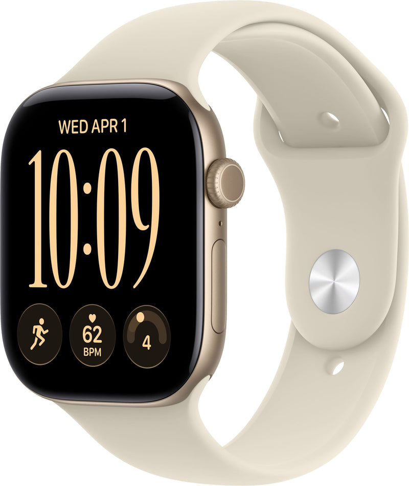 Apple Watch Series 12 GPS 46mm Aluminum Case with Sand Sport Band - S/M - Light Gold - (2026)