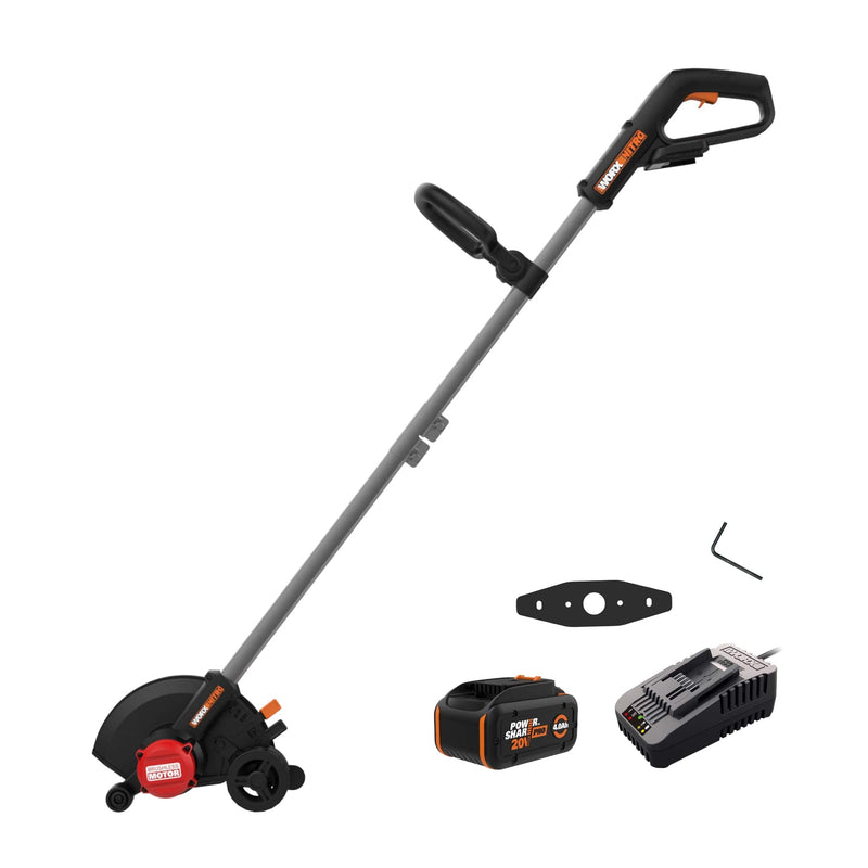 WORX - Nitro 20V 7" Brushless Cordless Edger (1 x 4.0Ah and 1 x Charger) - Black