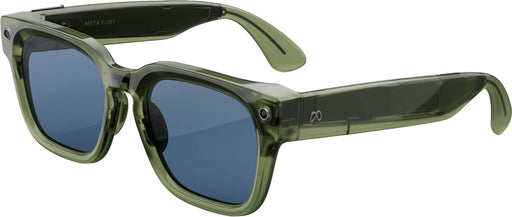 Fury - Smart AI glasses for Women Men— Meta AI 12MP Camera Live Translate— 8+ Hour Battery—Light Blue Atlantic Lenses - Racing Green