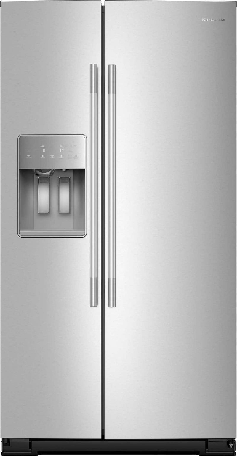 KitchenAid - 20.8 Cu. Ft. Side-by-Side Counter Depth Refrigerator with Panoramic LED Lighting - Stainless Steel