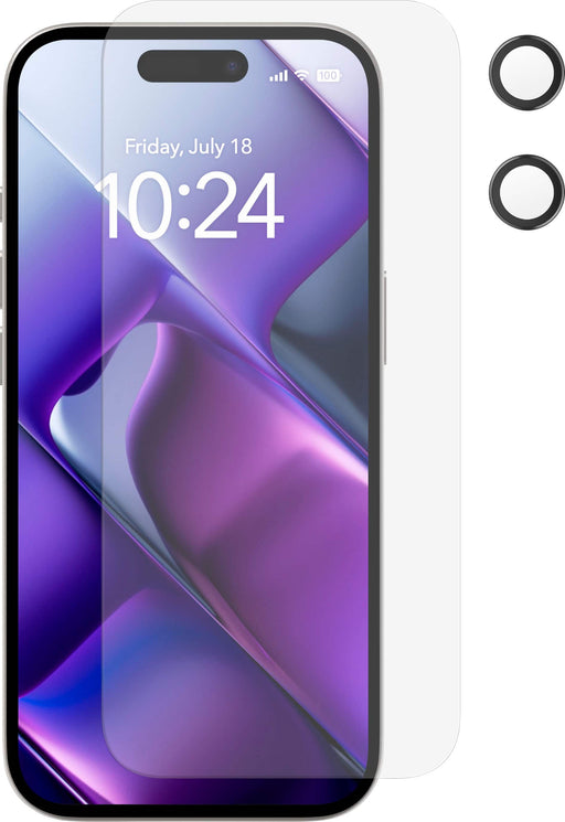 Insignia - Glass Screen Protector with Lens Protection for Apple iPhone 17(3-Pack) - Clear