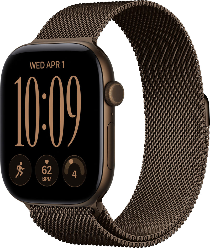Apple Watch Series 12 GPS + Cellular 46mm Aluminum Case with Dark Bronze Milanese Loop - M/L - Dark Bronze - (2026)