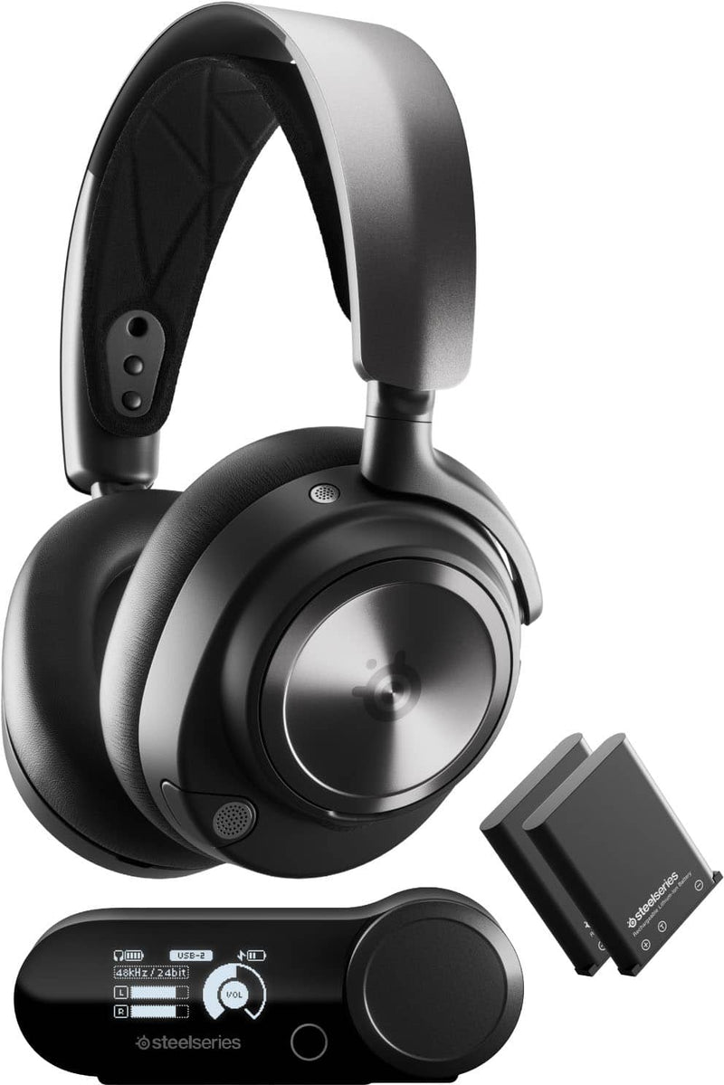 SteelSeries - Arctis Nova Pro Wireless Over-the-Ear Gaming Headset with 2.4Ghz/Bluetooth for PC PS5 PS4 Switch and Switch 2 - Black