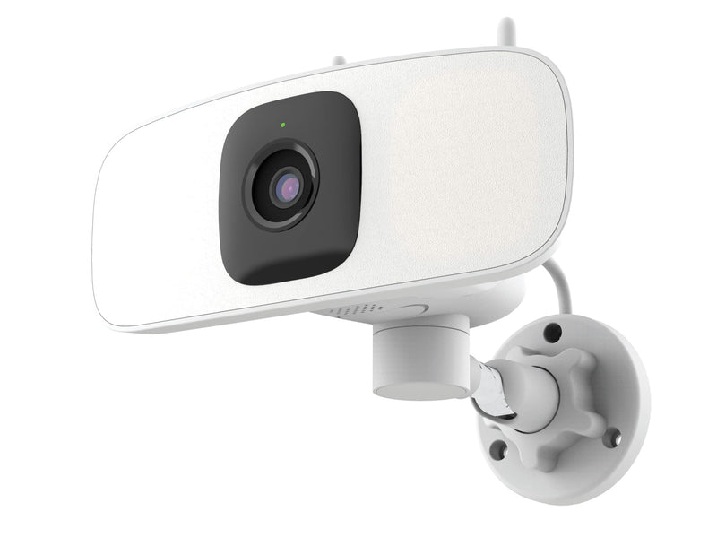 Lorex - 2K Floodlight Wi-Fi Security Camera (with App Controlled Horizontal Pan) - White