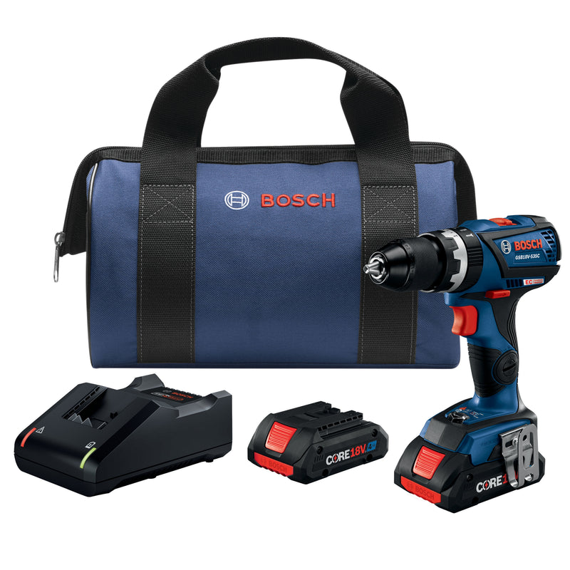 Bosch 1/2-in 18-volt Variable Speed Brushless Cordless Hammer Drill 2 -Batteries and Charger Included