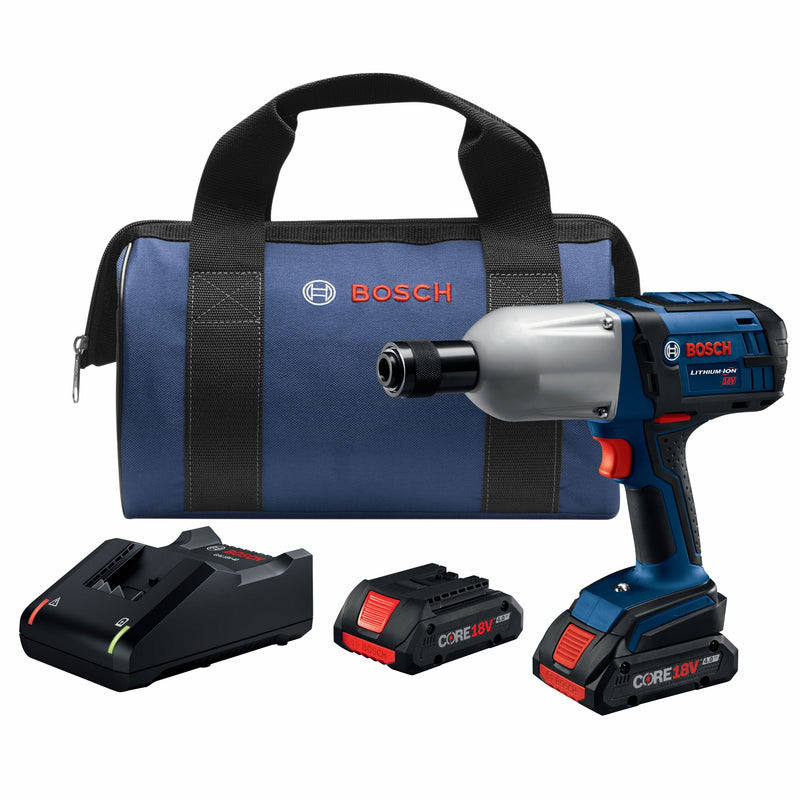Bosch 4-Amp 18-volt Variable Speed 7/16-in Drive Cordless Impact Wrench 2 batteries Charger Included)