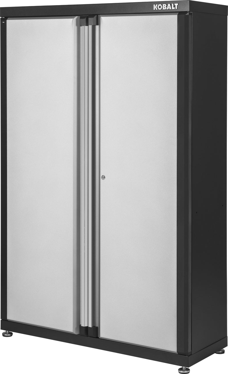 Kobalt 48-in W x 72-in H x 18.5-in D Freestanding Steel Garage Cabinet in Silver