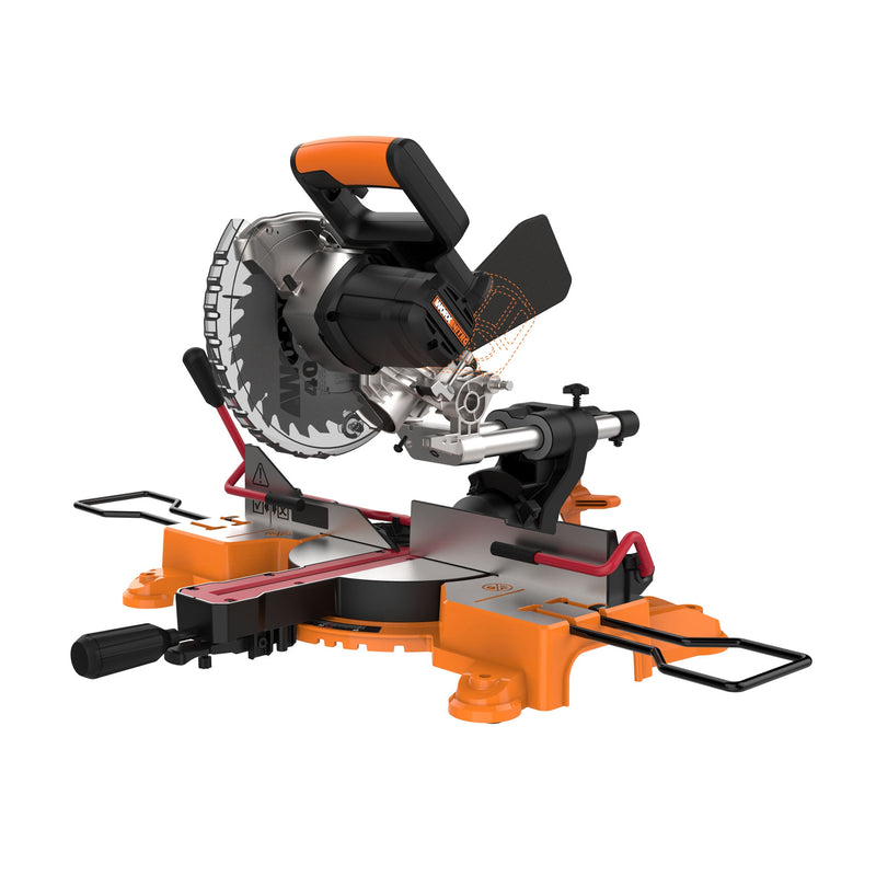WORX Power Share 7-1/4-in Single Bevel Sliding Compound Cordless Miter Saw