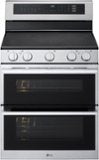 LG - 7.3 Cu. Ft. Freestanding Double Oven Electric True Convection Smart Range with Air Fry and UltraHeat 3.2 kW Element - Stainless Steel