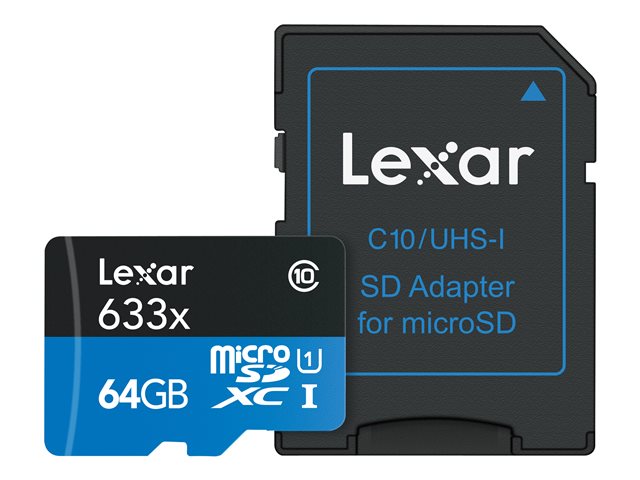Lexar High Performance - flash memory card - 64 GB - microSDXC UHS-I