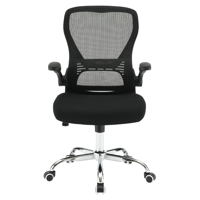 OSP Home Furnishings - Mesh Back Manager’s Chair with Bulit in Lumbar Support and Chrome Base - Black