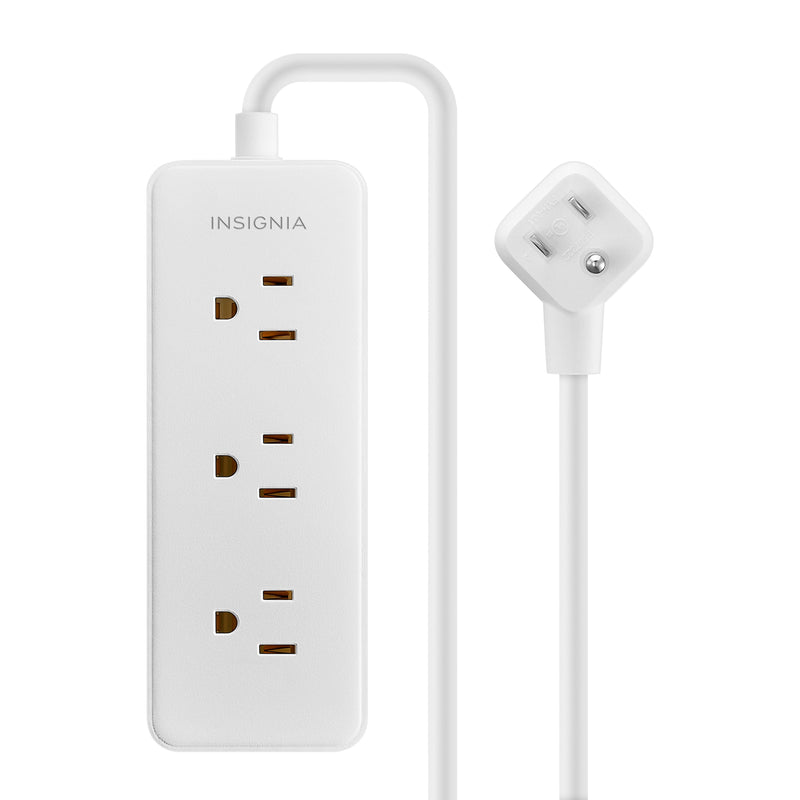 Insignia - 12’ 3 Outlet Power Strip - White