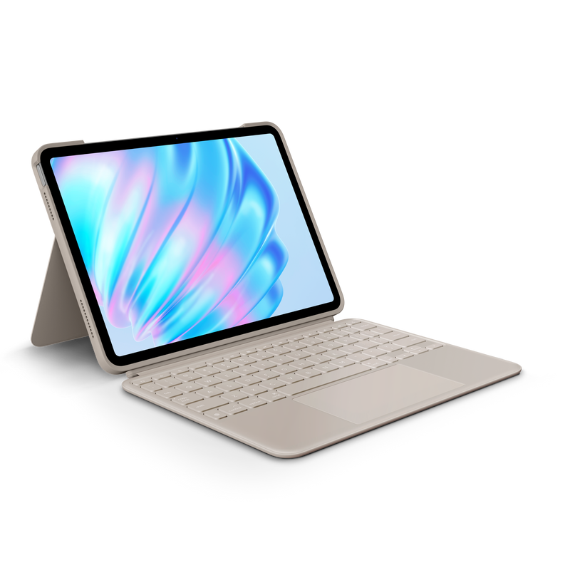 Logitech - Combo Touch iPad Air 11-inch - Latest Model (M2 M3  M4) iPad Air (5th gen) Keyboard Case with Detachable Keyboard - Sand