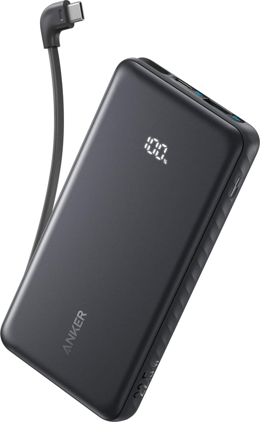 Anker - Power Bank (10K 22.5W Built-In USB-C Cable) - Black