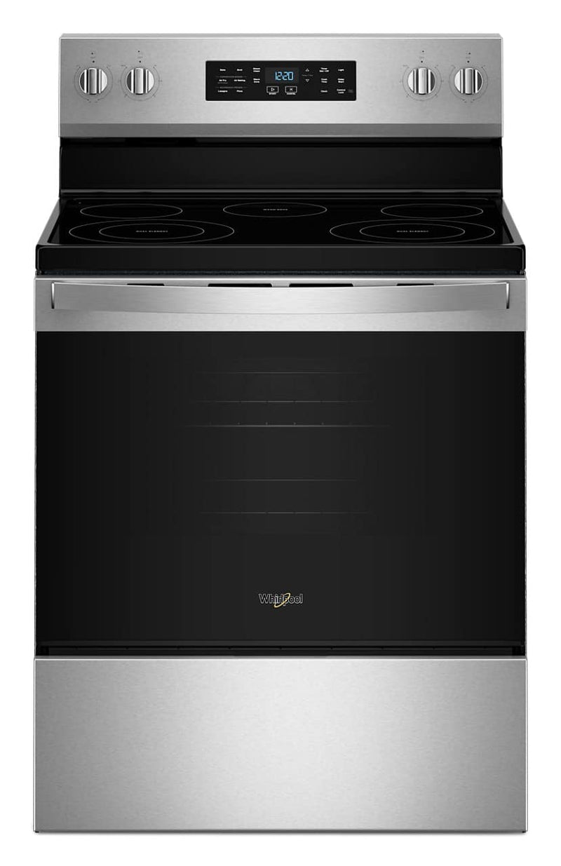 Whirlpool - 5.3 Cu. Ft. Freestanding Electric Convection Range with Air Cooking Technology and Steam Clean - Stainless Steel